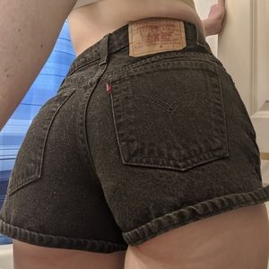Vintage Levi's Black High-Waisted Denim Shorts